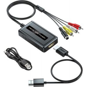 Convertisseur Hdmi 2 En 1 Vers S-Vidéo/Rca, 1080p Hdmi Vers S-Vidéo, Svideo Composite Av + R/L Convertisseur Audio Compatible Avec Dvd/Ps3/Ps4/Tv Stick - Neuf