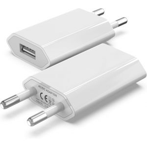 LETNERNY-2 Pack) Pr Usb, Embout Chargeur Us B. Secteur 5V 1A, Adaptateur Secteur Compatible Avec Iphone, Ipad, Ipod, Android, Xiaomi, Samsung, Huawei, S Ony, Lg,Tablettes, Mp3 Bloc Us B, Pr Électriqu - Neuf