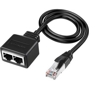 KAL-Répartiteur De Câble Ethernet, Rj45 1 Vers 2, Adaptateur Réseau Haut Débit Mâle Vers Double Femelle, Rallonge De Câble Ethernet Compatible Cat5, Cat5E, Cat6, Cat7, Cat8 - Neuf