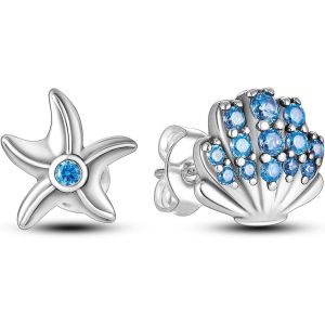 Kal-Sterling Silver Stud Boucles D'oreilles, Boucles D'oreilles Femme Étoile Et Lune, Licorne Fille Cadeau Tournesol Boucles D'oreilles Papillon Boucles D'oreilles - Neuf