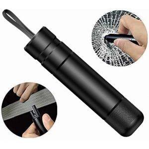 Portable Mini voiture brise-vitre outil d'&eacute;vasion brise-verre coupe-ceinture de s&eacute;curit&eacute; 2-en-1 avec support - Neuf