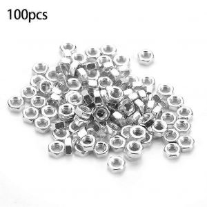 100pcs M2.5 écrous hexagonaux en acier au carbone zingué,ensemble de fixations à filetage hexagonal - Neuf
