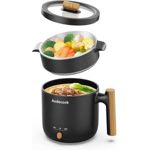 NouvelHorizonstore-Cuiseur Vapeur &Eacute;lectrique Portable, Casserole Antiadh&eacute;sive Multifonctionnelle pour R&ocirc;tir/Rago&ucirc;t/Vapeur, 1,8L - Neuf