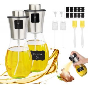 KALANKA-Lot de 2 pulv&eacute;risateurs d'huile pour huile alimentaire, en verre, 2 x 200 ml, vaporisateur d'huile pour la cuisson, vaporisateur d'huile d'olive pour friteuse &agrave; air chaud, Airfryer - Neuf