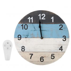 HJLIAN Horloge murale americaine a coutures quatre couleurs, horloge murale moderne et ronde en metal - Neuf