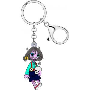 KAL-Porte-Cl&eacute;s En Acrylique Pour Halloween, Motif T&ecirc;te De Mort, Zombie, Poup&eacute;e Vaudou Pour Femmes Et Filles, Sac &Agrave; Main, Accessoires De Voiture - Neuf