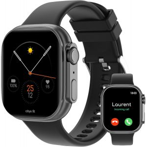 Abyx Fit Touch 5 - Montre Connectée Avec Écran Tactile Amoled 1,75 Pouce, Fonctions Téléphone, Suivi De La Santé (Pression Artérielle, Fréquence Cardiaque, Sommeil, Spo2) Et Sport, Étanche Ip68 - Neuf