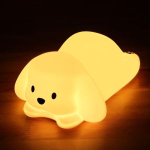 Chien Lumi&egrave;re De Nuit Pour Enfants, Lampe De Nuit Mignonne Avec 16 Couleurs Pour La Chambre D'enfants, Douce Silicone Chien-Lumi&egrave;res Tactiles Pour La D&eacute;coration De La Chambre D'enfants - Neuf