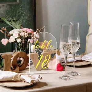 20pcs Arc De Signe En Acrylique Clair Avec Stand Vierge &Eacute;tiquettes De Nom D'invit&eacute; De Table De Mariage Num&eacute;ro De Porte-D&eacute;corati - Neuf