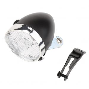 3 Led Vintage Vélo Vélo Avant Phare Lampe De Poche Lampe Frontale Avec Support Noir - Neuf