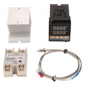 Hjlian Thermostat Numerique Pid, Regulateur De Temperature De Chauffage D'air, Thermocouple K, Dissipateur Thermique Ssr 100 V-240 V 25 A - Neuf