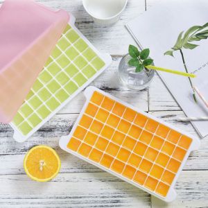 Hjlian Moule A Glacons En Silicone Fait Maison, Petit Bac A Glacons Avec Couvercle, Fournitures De Cuisine (Rose) - Neuf