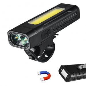 Feu Arriere De Velo Multifonction A 2 Led, 3 Modes, Rouge Et Blanc, Eclairage Lateral Cob, Magnetique, Type C, Charge Rapide, Pour Cyclisme En Exterieur - Neuf