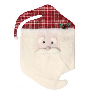 Hjlian Housse De Chaise En Feutre De Noel Avec Bonnet De Pere Noel Pour Decoration De Noel, Protection Rouge - Neuf