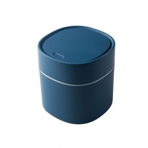 1 Mini Bleu Pop-Up Couvercle De Bureau Corbeille Avec Couvercle Comptoir Poubelle En Plastique De Petites Lidded Bureau Corbeille - Neuf