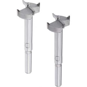 M&egrave;che Forstner Bois Pour D&eacute;fonceuse Forets 24mm Tungst&egrave;ne Carbure Bois Ouvre-tari&egrave;re Travail Bois Charni&egrave;re Trou Forage Al&eacute;sage M&egrave;che Coupeur 2pcs Gris - Neuf