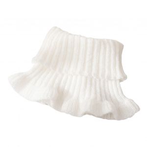 Écharpe De Cou Pour Femmes, Couleur Unie, Garniture Transparente, Faux Col Tricoté, Style Chaud, Cache-Cou, Accessoire De Vêtements Polyvalent-Blanc - Neuf