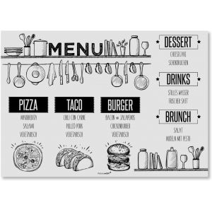 ERSHI- 100 Sets de Table avec Une Optique de Menu | DIN A3 Rectangle I sous-Mains napperon Papier Gris Noir, Vieux Design | Usage U[2137] - Neuf