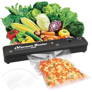 Scelleur Alimentaire Sous Vide Avec 10 Pcs Sacs De Scellage Sous Vide Sacs De Conservation S Pour La Conservation Des Aliments,Cuisson Sous Vide,Anti-Fuite Et Résistant À L'humidité - Neuf