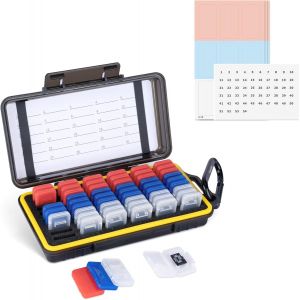 CMJAAGUR-Porte-Carte Micro Sd Avec 54 Paquets, 3 Couleurs, Étui En Plastique Transparent Pour Carte Micro Sd Tf Micro Sd/Sdxc/Sdhc, Résistant À L'Eau, Aux Chocs, À La Poussière, Étui De Rang[M403] - Neuf