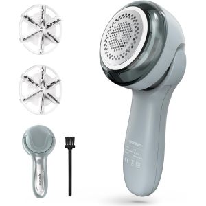 JGD-Rasoir Anti Bouloche Vetement, Rasoir Bouloche &eacute;lectrique avec 3 Lames & poign&eacute;e rotative & 2 Vitesses, Rapide Rasoir Anti Peluche Vetement Appareil Anti Bouloche pour Vetement, Laine, Pulls, Tap - Neuf