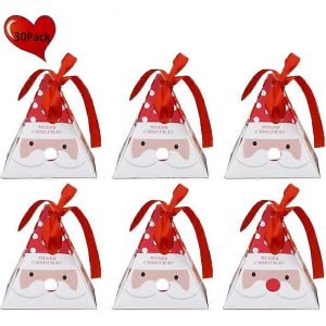 30 Pack De No&euml;l, Bo&icirc;tes De Papier, Bonbons De No&euml;l Chocolat Sacs De Vacances De F&ecirc;te De Vacances De D&eacute;coration Cadeaux (Santa Claus) - Neuf