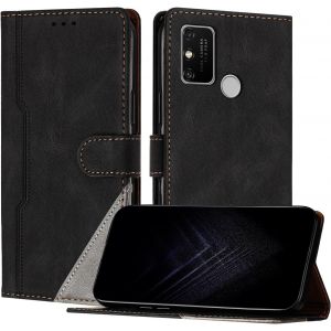 Kal-Étui Pour Huawei Honor 9a, Housse En Cuir Pu Avec [Protection Antichoc Tpu] [Fonction Support] [Porte-Cartes ] Antichoc Magnétique Coque Pour Honor 9a - Noir - Neuf
