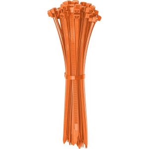 Colliers De Câbles Orange 200mm X 3,6mm 100 Pièces Résistant Aux Intempéries,Haute Visibilité,Projets De Bricolage,Gestion Des Câbles,Résistant Aux Uv,Pour L'intérieur Et L'extérieur - Neuf