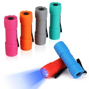 Lampe Torche Uv 6 Pieces, Everbrite, Lampe Uv Avec 9 Leds, 395 Nm Lumiere Noire Detecteur Pour Traceurs Fluorescents Chien Chat Tapis Detecteur Urine Scorpion Verifie L'argent - Neuf