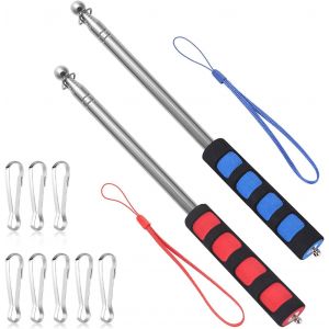 Mevronisshop-2 Pi&egrave;ces Mat Telescopique Porte Drapeau Mat Pour Drapeau Mat Drapeau M&acirc;t T&eacute;lescopique Convient Aux Voyages, Aux Activit&eacute;s De Plein Air, &Agrave; L'enseignement, &Agrave; La Formation - Neuf