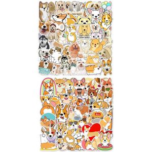 Ershi-100 Pièces Autocollants Chiot Mignon Autocollants Vinyle Imperméable Cartoon Chiot Ordinateur Portable Bouteille D'eau Bagag[1 - Neuf