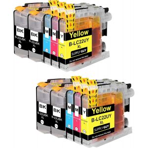 10 Cartouches d'encre Compatible avec LC-22U pour DCP-J785DW MFC-J985DW - Neuf