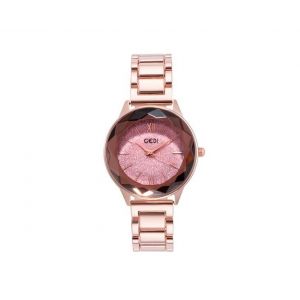 Montre &Agrave; Quartz En Acier Or Rose, &Eacute;tanche Jusqu'&agrave; 30 M, Cadran 35 Mm, Design &Eacute;l&eacute;gant Pour Femme - Neuf