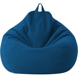 Draps En Coton Pouf Couverture 100 X 120 Cm (Bleu) - Canape-Couvercle Avec Fermeture A Glissiere Et De Rembourrage - Neuf