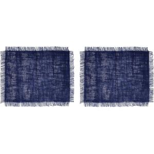Eryi-Sets De Table En Jute, Lot De 2 Sets De Table Rectangulaires Bleus Pour Tables De Salle À Manger Rustiques, 35 X 45 Cm, Antidérapants, Design Naturel - Neuf