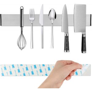 Eryi-Porte Couteaux Aimanté, Porte Couteaux De Cuisine Magnétique Avec Aimant Extra Fort, Aimant Couteau Mural En Acier Inoxydable, Aimant Couteau Mural Pour Les Couteaux Et Les Outils (30cm) - Neuf