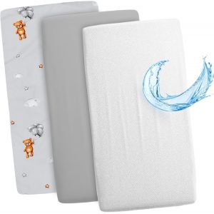 Tzf-Drap Housse Cododo Pour Nacelle Ensemble De 2 Draps Lot De 3 : 120 X 60 Cm Avec Protege Matelas Impermeable - Alese Bebe Compatible Avec Berceaux Landeau Couffin Et Poussette Enfant - Neuf