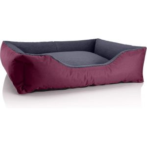 Chien/Chat Panier Teddy S À Xxxl,14 Couleurs Au Choix,En Cordura&microfibre Velours,Lit De Chien Lavable,Coussin De Chien,Pour L''intérieur Et L''extérieur,Taille Xl,Bordeaux/Gris - Neuf