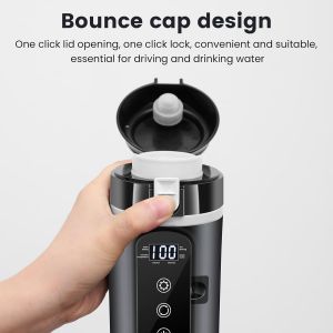 SUBZONAL-Bouilloire électrique de voyage DC 12 V/24 V, tasse chauffante de voiture de 400 ml avec couvercle anti-déversement, anti-fuite, doublure en acier inoxydable 304, tasse à café portable, tass - Neuf