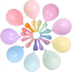 CAUC-Lot de 30 ballons multicolores pastel en latex de 5"" (3pi&egrave;ces par couleur, 10couleurs) avec ballon de rechange et ruban, ballons arc-en-ciel pour d&eacute;coration de f&ecirc;te, anniversaire, mariage, c&eacute;l&eacute;b - Neuf