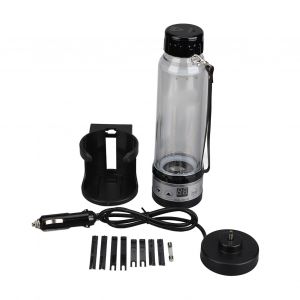 HJLIAN Bouilloire electrique pour voiture 12 V 24 V, transparente, grande capacite, portable, multifonction, 280 ml, noire - Neuf