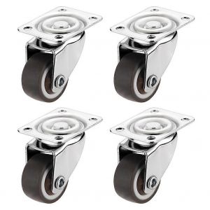 4pcs Roulettes De Meubles Roulettes Pivotante Roulette Argentée Roue Avec Frein Pour Chaise De Chariot De Plate-Forme Sans Frein - Neuf