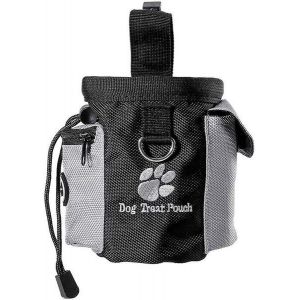 Sac &Agrave; Friandises R&eacute;glable Pour Chien Avec Clip Et Bandouli&egrave;re &iquest; Grande Capacit&eacute;, Distributeur De Sacs &Agrave; Crottes, Acc&egrave;s Facile, Doublure Amovible &iquest; Gris/Noir - Neuf