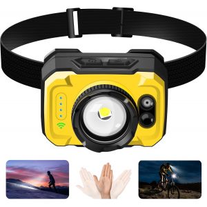 Jgd-Lampe Frontale Rechargeable Lampe Frontale Led Ultra Puissante Avec D&eacute;tecteur De Mouvement/ 11 Modes D'&eacute;clairage/ Fonction Zoom/ 75&deg; Angle R&eacute;glable, Lampe Torche Frontale Pour Running, Camping, P - Neuf