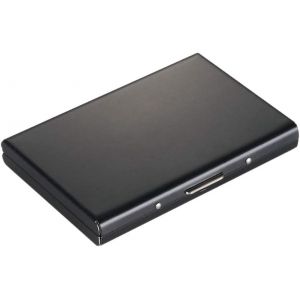 Porte-Cartes En Métal Ultra Fin En Acier Inoxydable-Porte-Cartes De Crédit Rfid-Noir,Noir ,Taille Unique - Neuf