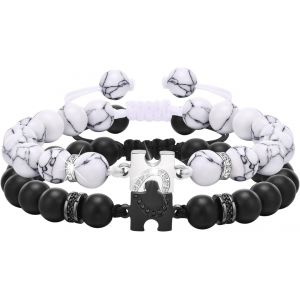 Eryi-Bracelet Couple Puzzle D'amour En Acier Inoxydable - Cadeau Pour Femmes, Hommes, Mari, Petite Amie - Neuf