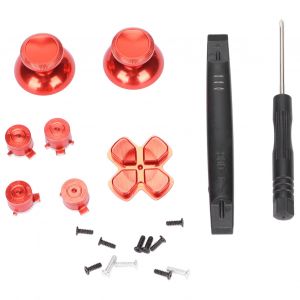 Bouton De Manette De Jeu En Alliage D'aluminium Abxy Pour Manette Playstation 5, Rouge - Neuf
