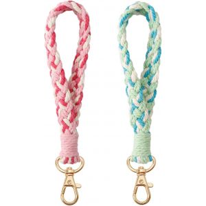 Kal-2 Pi&egrave;ces Porte-Cl&eacute;s Macram&eacute; Bracelet Lani&egrave;re Femme Lani&egrave;re Courte Boho Lani&egrave;re - Neuf