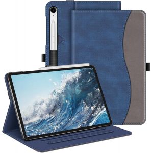 Coque pour Samsung Galaxy Tab S10 Lite 10.9 Pouces 2025 et Galaxy Tab S10 FE/S9 FE 10.9&iquest;/S9 11&iquest;, Housse Multipositions, Etui avec Poche de Document, Sommeil/R&eacute;veil Auto, Denim Indigo - Neuf