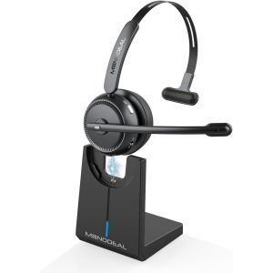 Casque Bluetooth Avec Microphone,Casque Micro Pc Avec Bouton Muet,65 Heures D'Appels,Casque Bluetooth V5.2 Pour Pc,Bureau,Centre D'Appels,Zoom - Neuf